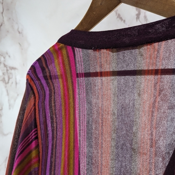 Soft Surroundings Top Women 2X Pink Striped Wrap Tie Cardigan Bella Donna - Picture 9 of 12